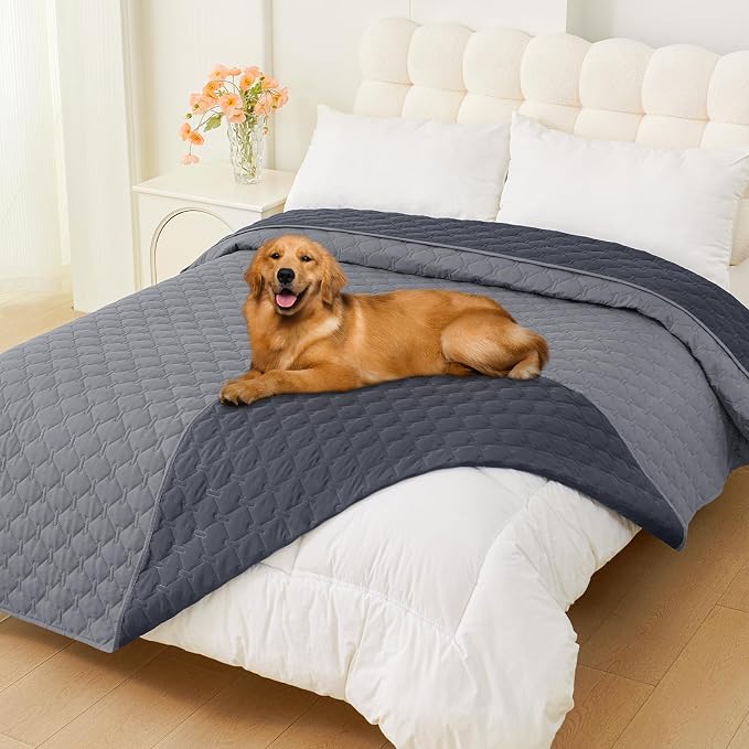 Smiry Waterproof Dog Bed Cover Blanket, Reversible Pet Blanket | Soft Reversible, Washable Leakproof Cats Dogs Couch Cover for Sofa, Couch, Furniture (82x82 Inch)