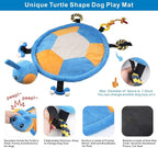 Idepet Dog Play Mat,Puppy Toy Mat with Chew Toys Multiple Dog Puzzle Interactive Toy Pet Playing Mat for Small Medium Dogs Cats,All-in-One (Turtle) | Dog Puzzle,Interactive Toy Pet Bed,for Small Medium Dogs Cats,All in one
