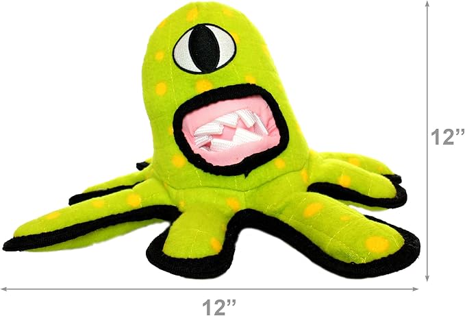 TUFFY® 2 Pack Alien and Bat Ultra Durable Plush Dog Toys | Multiple Layers & Reinforced Seams, Washable and Floats, Original Construction