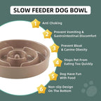 Havniva Slow Feeder Dog Bowls, Ceramic Dog Bowl Slow Feeder for Fast Eater | 1.6 Cups Puzzle Dog Food Bowl, Slow Feeding Bowls for Medium Dogs, Non-Slip Rubber Base, Anti-Choking