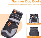 Dimicoo Dog Shoes,Breathable Boots for Summer Hot Pavement,Non-Slip Paw Protector for Small Medium Large Dogs,Reflective Dog Booties for Outdoor & Indoor Hardwood Floors