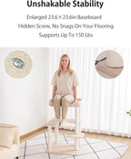 Cat Tree for Large Cats, Modern Senior Friendly Cat Tower with Wide Shelves, Cotton Scratching Posts, Super Sturdy Base, Cozy Perches, and Interactive Toys for Indoor Kittens, 37.4'' Ivory.