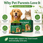Dog Teeth Cleaning Powder – Dog Breath Freshener & Dental Care Powder – Helps Support Clean Teeth, Fresh Breath & Healthy Gums – No Brush Plaque & Tartar Support for Dogs & Cats, 150g