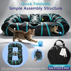 Automatic Cat Toy, Motion Activated Interactive Cat Toy Ball with Cat Tunnel, Hide and Seek Puzzle Game for Indoor Cats Kittens, Interactive Cat Toy to Relieve Boredom
