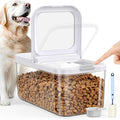 LEAWALK 6 Lbs Airtight Dog Cat Food Storage Container and Dog Treat Containers BPA-Free, PET Clear Stackable Pet Storage Bin, 1-Cup Scoop, 1-Sponge cleaning brush, Pop Top, With handle, Easy Mobility