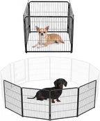 NEWBULIG Dog Playpen for Indoor 24 Inch 4 Panels - Portable Heavy Duty Metal Pet Exercise Pen, Foldable Small Dog Puppy Playpen Fence for Outdoor RV, Camping, Yard, Garden