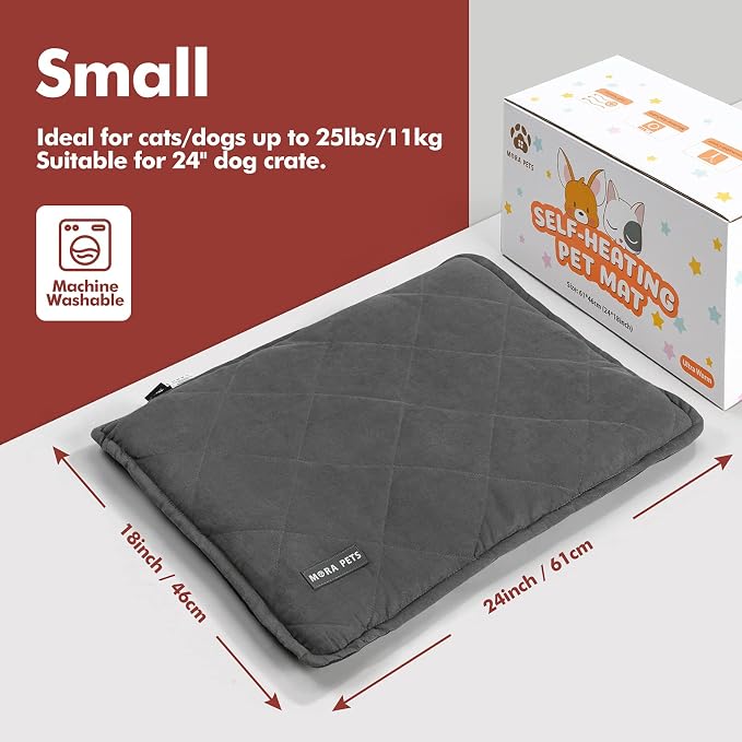 Mora Pets Self Heating Cat Bed Self Warming Cat Pad Thick Thermal Pet Bed Mat 24 x 18 Inches with Removable Cover Machine Washable Ultra Warm Mat for Outdoor Indoor Cats and Small Dogs | Thick Thermal Pet Bed Mat, Removable Machine Washable Ultra Warm ...