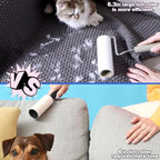 Extra Sticky Large Surface Lint Roller,6.3'' Giant Lint Roller Refills,5 Rolls 450 Sheets,Long Handle Lint Remover,Easily Remove Carpets, Clothes, Couch and Curtains Dust