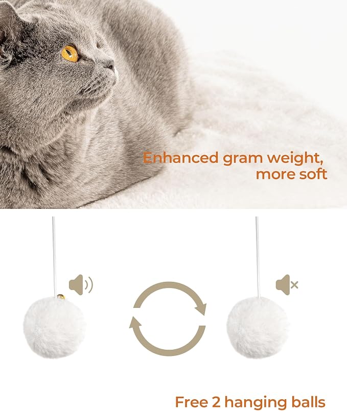 FourFurPets 22in Cat Tree Tower Condo, Cat Scratch Posts for Indoor Cats, Big Plate, Three 23.6in Full Sisal Scratching Posts, Greige