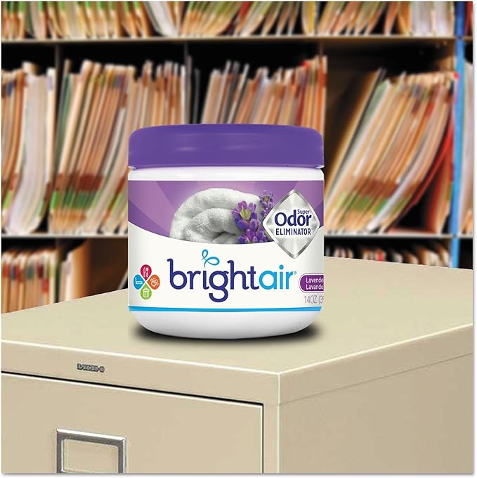 Bright Air 14 oz. Super Odor Eliminator, For Medium-Size Spaces, Lavender & Fresh Linen Scent, Case of 6, Odor Eliminator & Air Freshener, Natural Essential Oils, Lasts Up to 90 Days Each