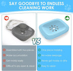 3L Dog Water Bowl No Spill, 101oz Large Spill Proof Dog Bowl Reduce Refill, Anti Splash No Mess Dispenser Dripless Slow Drinking Water Bowl for Sloppy Messy Drinkers (Sky Blue)