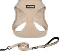 Best Pet Supplies Voyager Step-in Air All Weather Mesh Harness and Reflective Dog 5ft Leash Combo with Neoprene Handle, for Small, Medium and Large Breed Puppies - Khaki, XL