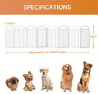 SNUOWU 8 Panels Full Matel Freestanding Dog Gates with Door, 192"Extra Wide 36"Tall Free Standing Dog Pet Gate for Indoor & Outdoor. Foldable Pet Fences for Doorways, House, Stairs, Porch, Deck, Yard