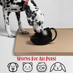 DogBuddy Dog Food Mat – Waterproof Dog Bowl Mat for Food and Water, Silicone Pet Feeding Mats for Floors, Non-Slip Placemat with High Edges for Dogs Bowls, Puppy Essentials (XL: 28" x 18", Taupe)