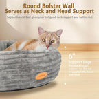 CANMIL Cat Bed, Cat Bed for Indoor Cats, 20’’ Donut Cat Bed for Cats and Small Dogs, Washable Round Pet Bed, Indoor Use