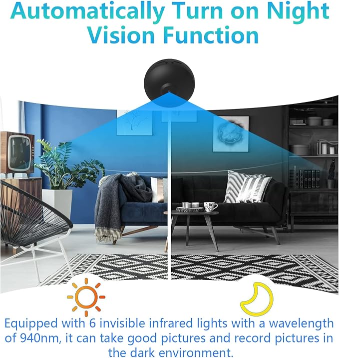 HsiaoPun 4K Camera Wireless Wi-Fi Home Camera for Indoor Security Pet Monitoring, Motion Detection & Night Vision Nanny Cam Pet Cameras-KK16DF