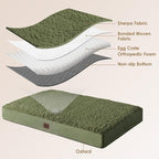EHEYCIGA Orthopedic Dog Bed Extra Large with Removable Washable Cover,47x29 | Egg Crate Foam Support,Durable Oxford fabric,Non-Slip Bottom,Machine Washable,Soft Waterproof Plush Pet Bed Mat For Crate