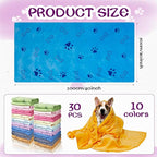 30 Pcs Dog Towels for Drying Dogs Bulk 20 x 40 Inch Quick Drying Pet Bath Towels Colorful Pet Grooming Towel Absorbent Microfiber Towel for Small Medium Large Dog Puppy Cat (Multicolor)