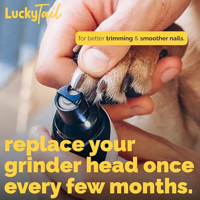 Dog Nail Grinder - Hard & Soft Replacement Heads - Small & Large Dogs - Premium Quality - Diamond Tip Drill Bit - Professional Dog Nail Trimmers - Grooming Tool kit - 2 Pack