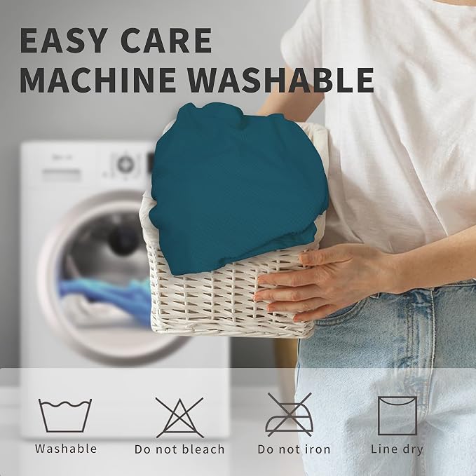 Easy-Going 100% Dual Waterproof Recliner Loveseat Cover, 6-Pieces Stretch Relining Sofa Cover with Pocket, Jacquard 2 Seat Sofa Slipcover Leakproof Washable (Loveseat, Peacock Blue)