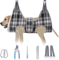 BEAUTYZOO Large Dog Grooming Hammock Harness, Nail Trim Restraint Sling, L | Dog Hanging Harness for Nail Trim, Adjustable Hook & Loop, Soft Neck Support/Dual Safety Straps for Stress-Free Grooming