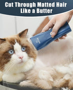 oneisall Pet Clippers for Cat Matted Hair, Quiet Pet Shaver for Cats | Waterproof Cordless Cat Clippers for Matted Long Hair with Storage Bag,Lightweight and Easy to Use for Cat, Pet, Small Dog