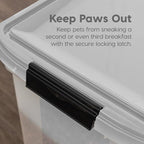 IRIS USA Dog Food Storage Container, Up to 10 lbs, Clear/Gray, Made in USA | BPA-Free, Airtight Seal, Best for Cat Food, Bird Seed, Chicken Feed, Pet Toys, Treats, Pellets
