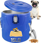 Newget 15lb Airtight Stainless Steel Dog Food Storage Container with Scoop | Airtight, Sturdy, Moisture-Proof, Large Metal Cat & Dog Food Container with Lid, Prevents Pets from Opening, Easy to Clean