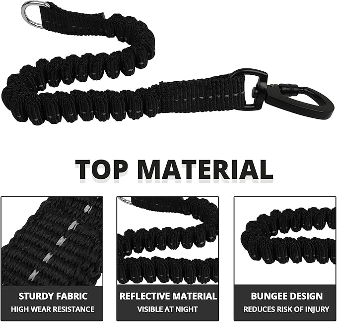 jenico Long Dog Leash 20FT: Heavy Duty Nylon Rope Leashes for Dogs Training with Reflective Threads Bungee and Padded Handle - Dog Lead for Large Small Medium Dogs Outside Walking Hiking