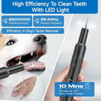 Jellytree Dog Plaque and Tartar Remover,Dogs Teeth Cleaning Kit with Led Light,5 Modes Dog Tooth Plaque Remover, Tooth Cleaner for Dogs and Cats USB Charge,Low Noise Tartar Remover for Teeth