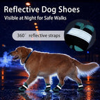 MIGOHI Dog Boots Large Size Dogs, Breathable Dog Shoes for Summer Hot Pavement, Waterproof & Anti-Slip Paw Protectors for Rain, Snow, Hard Floors, Durable Reflective Hiking Booties, Green Size 8