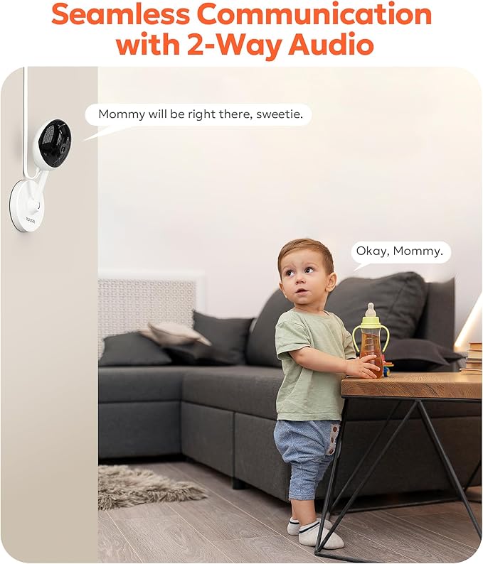 owltron Indoor Security Camera 2K, 2.4GHz WiFi Cameras for Home Security | Baby Monitor Camera with Motion/Cry Detection, Pet & Dog Cam with Phone App, Night Vision, 2-Way Audio, Works with Alexa