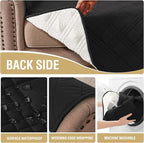 H.VERSAILTEX 100% Waterproof Armchair Slipcovers Modern Arm Chair Covers Waterproof Chair Covers for Pets Washable(Chair, Black/Beige)