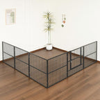 Dog Playpen 32" Height – Heavy Duty, Foldable | 25mm Steel Tubes, 40.8 lbs sturdy frame, rubber non-slip feet, indoor & outdoor, tool-free assembly, Small & Medium Dogs