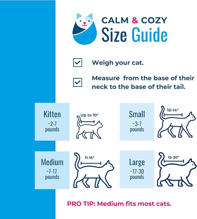 Calm & Cozy® Cat Swaddle Wrap for Nail Trimming (Turquoise, Small) | Patented Access Points, Nail Trimming, Grooming, Medication, Vet Visits