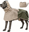 MAMORE Dog Raincoat, Waterproof Rain Jacket for Small Medium Large Dogs, Windproof Reflective Adjustable Breathable Pet Rain Coat with Storage Pocket and Leash Holes (Tan Green, Small)