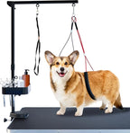 Pet Grooming arm with clamp for Large and Small Dogs - 35 inch Height Adjustable and Free Two No Sit Haunch Holder,Black