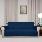 PureFit Reversible Quilted Sofa Cover Dog Couch Covers for Sofa, 66 in | Navy/Navy, Water Resistant Couch Protector, Washable Pet Couch Cover with Non Slip and Elastic Straps For Kids
