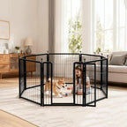 Dog Playpen Indoors/Outdoor, 36 inch 8 Panels Dog Play Pen for Small Dogs, Rustproof Metal Pet Fence for RV Camping/Yard/Garden