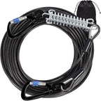 Snagle Paw Dog Leads for Yard 50FT-1000LBS Break Strength,Heavy Duty Tie Out,Run Cable for Medium Large Dogs with Swivel Lockable Hook & Spring,Chew Proof Chain for Outside