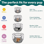 FurHaven Soft-Sided Dog & Cat Playpen, Portable Foldable Indoor & Outdoor Pet Playpen with Mesh Windows & Zippered Door, Gray, Large