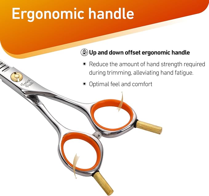 5'' Small Thinning Scissors Lightweight Dog and Cat Grooming Scissors with Safety Round Tip JP440C Stainless Steel Sharp Blades for Body Facial Nose Ear and Paw Hair Easy Use