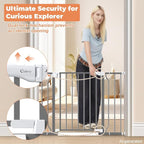 Baby Gate No Drilling, 29"-40" Dog Gate Indoor for Stairs & Doorways | Auto Close, Pressure Mounted Adjustable Pet Gate Indoor, Easy Walk Through Child Gate for Baby & Pet Stroller Friendly, Grey