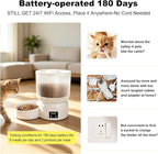 Automatic Cat Feeder,WiFi Auto Cat Feeder for Cats & Small Dogs | 24/7 WiFi Remote Access,180-Day Battery Life,Rechargeable Battery,Slow Feed Mode,Triple Fresh Seal, Quiet Dispensing, 2.5L