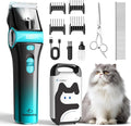 Cat Clippers for Grooming with 5-in-1 Blade Cat Grooming Kit | Cordless Rechargeable Hair Trimmer Detachable Stainless Steel Blade Pet Shaver for Small Kitty Paw Face Head Body