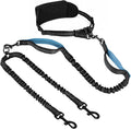 Kytely Dual Dog Leash, Hands Free Double Dog Leash | Wide Padded Waist Dog Running Leash, Zipper Pouch, Dual Padded Handles, Retractable Bungee for Walking Jogging Hiking