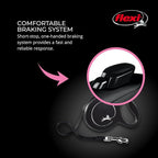 FLEXI® Classic Cord Retractable Dog Leash, Medium, 16 ft - Pink | German engineered, original flexi leash, durable quality for dogs up to 44 lbs, tangle-free, walking, reliable brake system