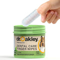 Dr. Oakley Dog Dental Wipes Finger Dental Care - Mint Flavor | Teeth Cleaner, Plaque Remover