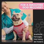 FUAMEY Recovery Suit for Dogs, Dog Onesie for Surgery Female Surgical Suit | Female Dog Onesie for Heat Cycle, Dog in Heat Diapers, Dog Wound care, Spay Cone Alternative after Surgery Rose Stripes XL