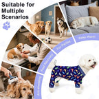 Bienbee Dog Pajamas, 4 Pack Adjustable Onesies for Small to Large Dogs M | Dog Shedding Suit with Soft Fabric, Breathable & Stretchy, and Adjustable Back Length for Sleeping Lounging and Daily Use